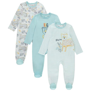 Lot de 3 dors-bien motifs félins pour bébé garçon (ouvertures différentes selon l'âge) 