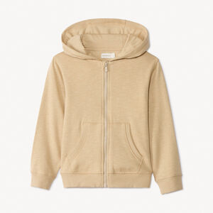 Gilet en molleton slub uni à capuche pour garçon 