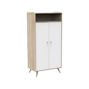 Armoire 2 portes access - Bois/Blanc 