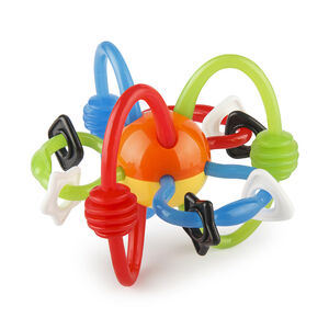 Hochet à anneaux et poignées multicolores 