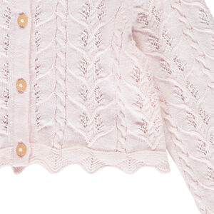 Gilet court en tricot ajouré pour bébé fille 