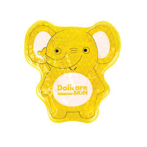 Coussin thermique en microbilles de gel Éléphant jaune 