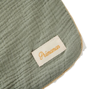 Couverture en tetra doublée sherpa 80 x 80 cm vert 