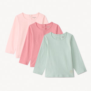 Lot de 3 t-shirts manches courtes uni pour bébé fille 