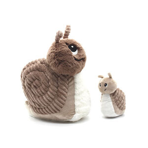 Peluche Ptipotos maman escargot Speedou et son bébé brun 