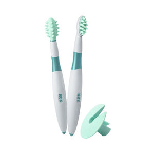 Lot de 2 brosses à dents éducatives 6m+ avec bague de sécurité 
