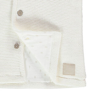 Veste à capuche en tricot point mousse pour bébé 