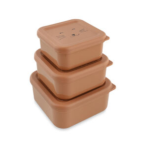 Lot de 3 lunchbox gigognes Mrs. Cat rose 