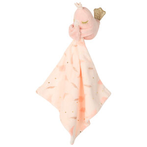 Doudou en velours à plumes et petit oiseau 