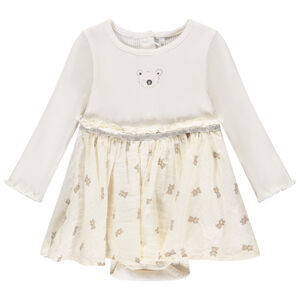 Robe body effet 2 en 1 avec imprimé oursons pour bébé fille 