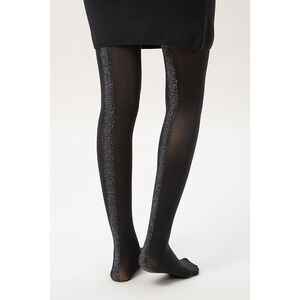 Collants fins de grossesse avec bandes à paillettes  