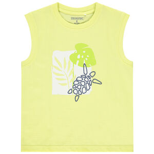 Débardeur uni avec print et tortue brodé pour garçon  