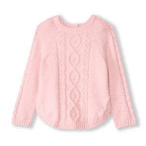 Pull poncho en tricot uni pour bébé fille 