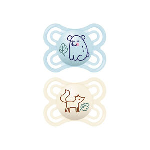 Lot de 2 sucettes silicone Perfect 2-6M animaux (modèle aléatoire) 