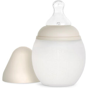 Biberon silicone 150 ml tétine débit lent Sand Main Biberon silicone 150 ml tétine débit lent Sand