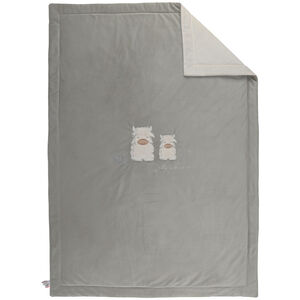 Couverture en veloudoux 100x140 cm Fluffy kaki/écru 