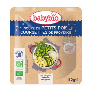 Soupe petit pois et courgette bio - 190g 