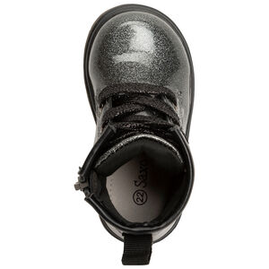 Bottillons pailletés à lacets et zip pour bébé fille 