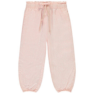 Pantalon rose imprimé cœur et taille élastiquée pour bébé fille  