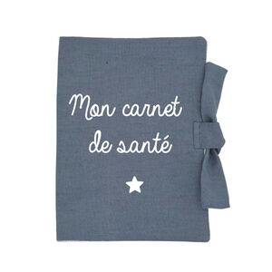 Protège carnet de santé "Mon carnet de santé" - Bleu grisé 