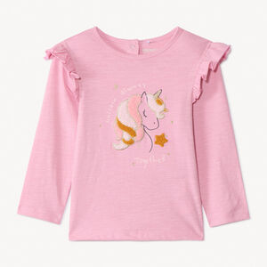 T-shirt manches longues à broderie bouclette pour bébé fille 