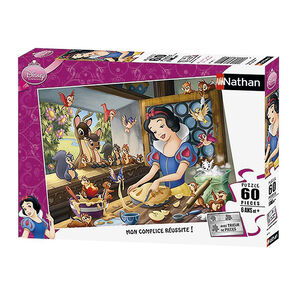 Puzzle 60 Pièces Balnche-Neige Fait Pâtisserie Disney Nathan 