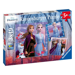 Puzzles 3 x 49 Pièces Le Voyage Commence - La Reine des Neiges 2 