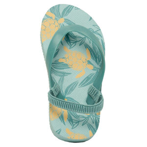 Tongs imprimé feuilles et tortues pour garçon avec lanière selon l'âge 