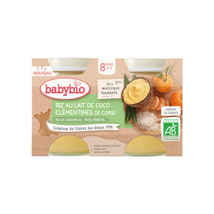 Lot de 2 pots de riz au lait de coco, clémentines de Corse 130g 