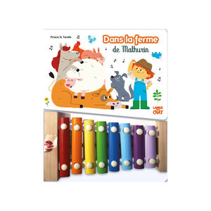 Livre Dans la ferme de Mathurin avec xylophone 