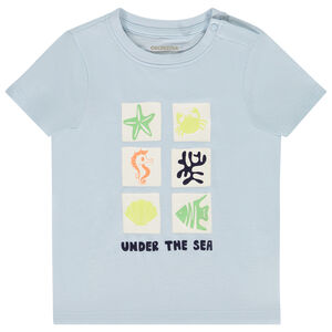 T-shirt manches courtes uni avec print marin pour bébé garçon  