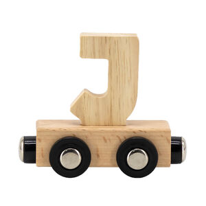 Lettre "J" en bois pour train 