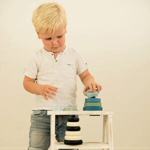 Tour d'empilage étoiles en silicone bleu 