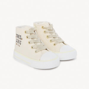 Baskets montantes en toile avec zip pour bébé fille 