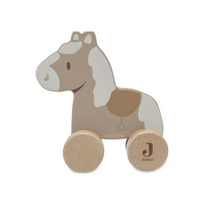 Jouet à traîner cheval en bois à roulette Nostalgic Ride  