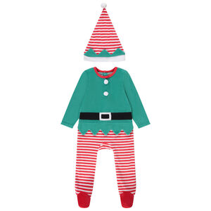 Ensemble ludique lutin de Noël dors-bien + bonnet pour bébé 