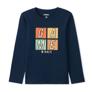 T-shirt manches longues à print en relief pour garçon 