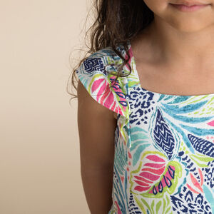 Robe manches courtes imprimé cachemire pour fille 