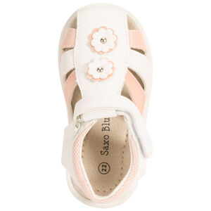 Sandales velcro bicolores à fleurs pour bébé fille 