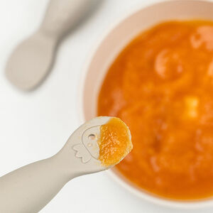 Lot de 2 cuillères 1er âge en silicone Tiny Farm sable 