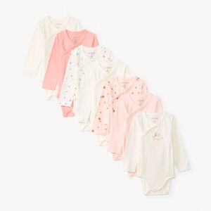 Lot de 7 bodies manches longues forêt pour bébé fille avec ouvertures différentes selon l'âge 