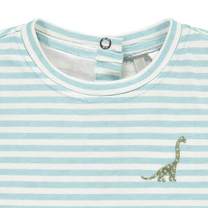 Ensemble 2 pièces avec salopette et t-shirt rayé pour bébé garçon 