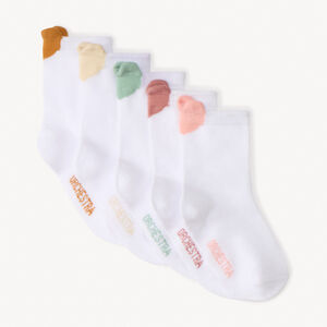 Lot de 5 paires de chaussettes unies à languette pour bébé fille 