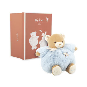 Peluche ours Patapouf 25cm bleu 