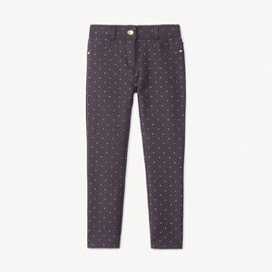Pantalon skinny imprimé pois pailletés pour fille 