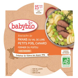 Assiette de panais, petits pois et canard 260g  
