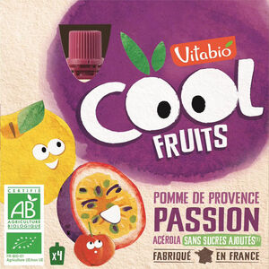 Gourdes sucrées Cool Fruits de Pomme et Passion 4x90g 