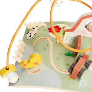 Planche d'activités en bois avec spirales Ferme 