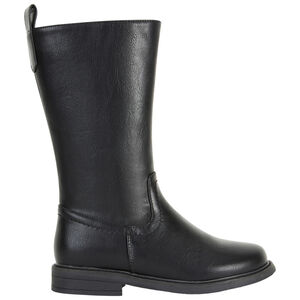 Bottes cavalières noires effet cuir pour fille 