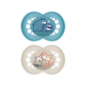 Lot de 2 sucettes silicone Original 18M+ nature (modèle aléatoire) 